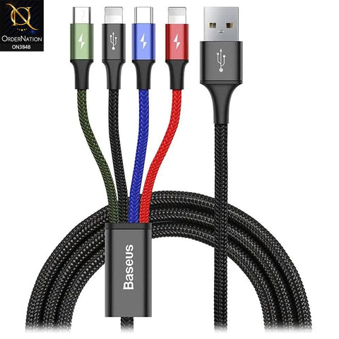 Black - BASEUS RAPID SERIES 4-IN-1 CABLE CA1T4-A01 - 1.2M