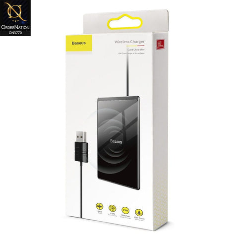 Wireless Charger Black Baseus Card Ultra-thin Wireless Charger