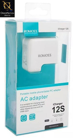 White - ROMOSS iCharger 12S double USB wall charger