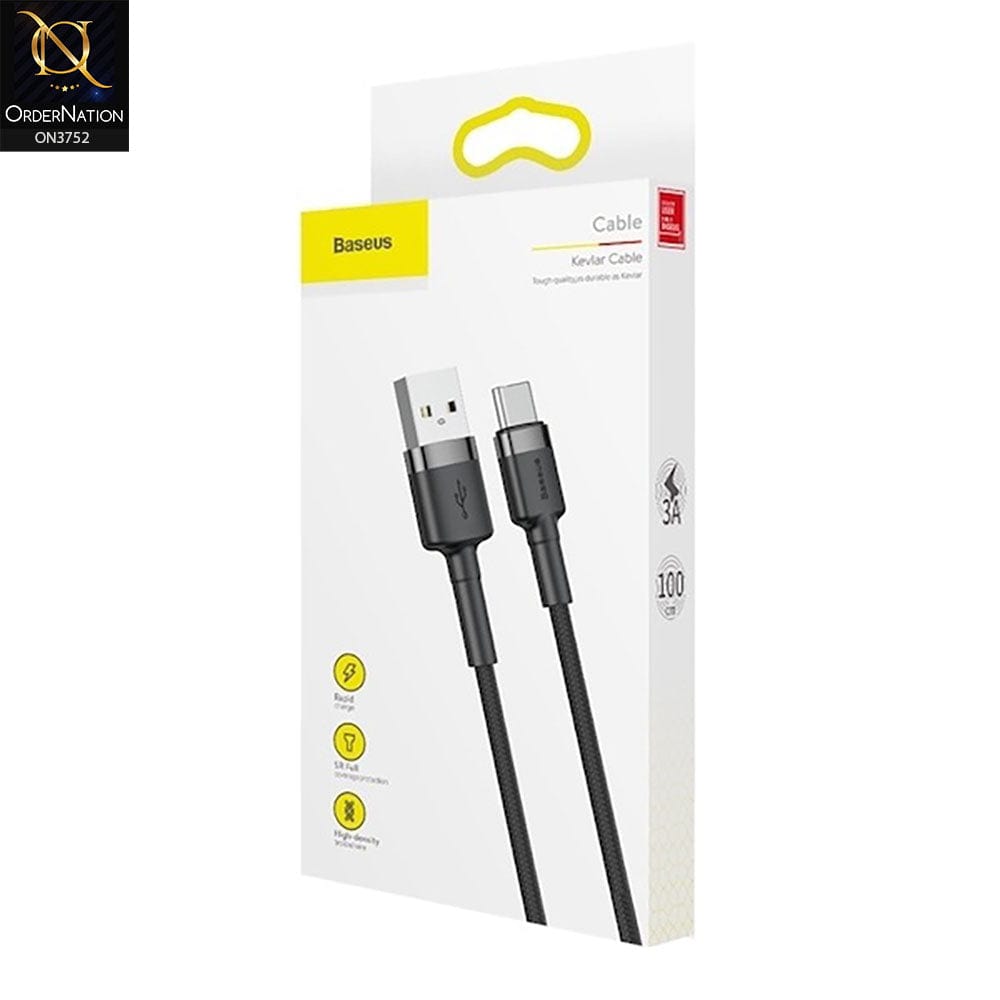 Baseus Cafule USB to Type-C QC3.0 Nylon Braided Wire 3A 1M (CATKLF-BG1)
