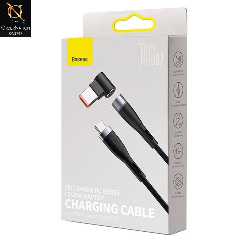 Baseus Zinc Magnetic Series  Laptop Charging Cable Type C to DC Square Port 100W 2m (CATXC-U01)