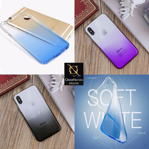 Soft Dual Gradient Semi Transparent Case For HTC Desire 630 - Blue