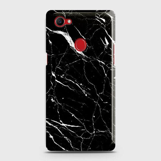 Oppo F7 Youth / Realme 1 Cover - Trendy Black Marble Printed Hard Case with Life Time Colors Guarantee