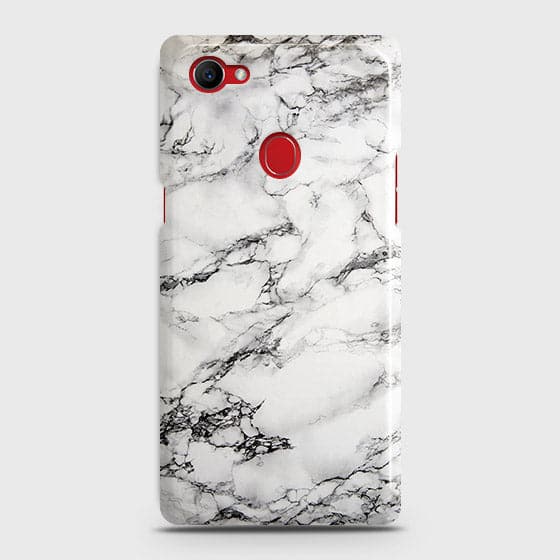 Oppo F7 Youth / Realme 1 Cover - Matte Finish - Trendy Mysterious White Marble Printed Hard Case with Life Time Colors Guarantee