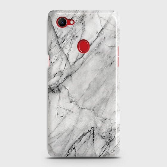 Oppo F7 Youth / Realme 1 Cover - Matte Finish - Trendy White Floor Marble Printed Hard Case with Life Time Colors Guarantee - D2