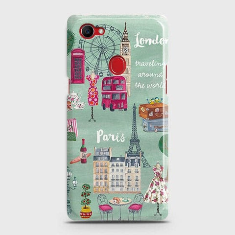 Oppo F7 Youth / Realme 1 Cover - Matte Finish - London, Paris, New York ModernPrinted Hard Case with Life Time Colors Guarantee