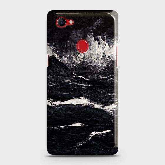 Oppo F7 Youth / Realme 1 Cover - Black Ocean Marble Trendy Printed Hard Case with Life Time Colors Guarantee