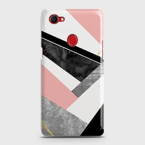 Oppo F7 Youth / Realme 1 Cover - Matte Finish - Geometric Luxe Marble Trendy Printed Hard Case with Life Time Colors Guarantee