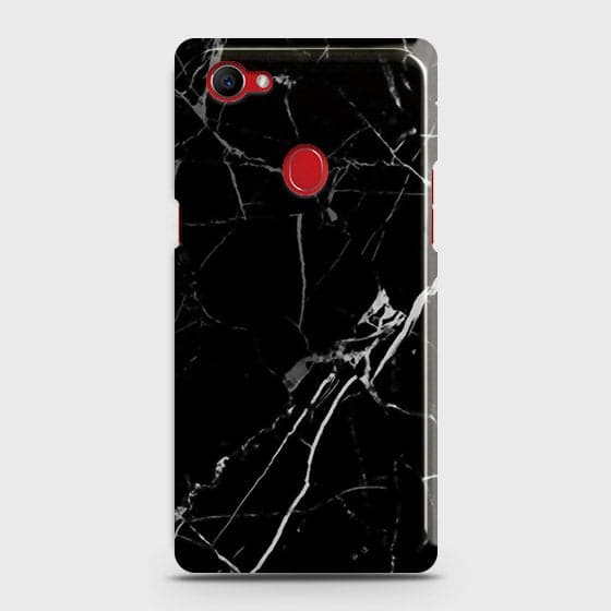 Oppo F7 Youth / Realme 1 Cover - Black Modern Classic Marble Printed Hard Case with Life Time Colors Guarantee