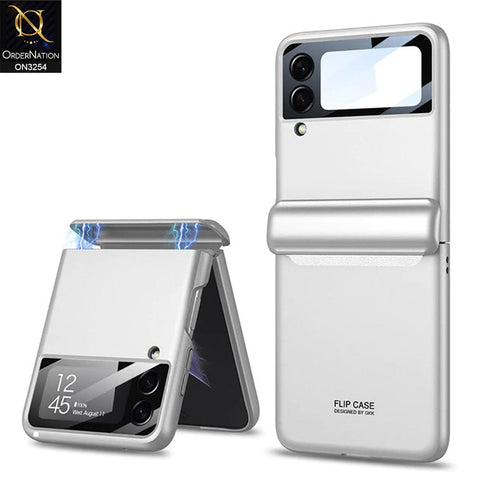 Samsung Galaxy Z Flip 3 5G Cover - Silver - GKK Magnet Folding Envelop Hard Shell Membrane Case