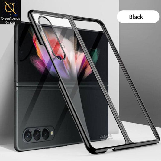 Samsung Galaxy Z Fold 4 5G Cover - Black - GKK Streight Edge Phantom Plating Hard Shell Case