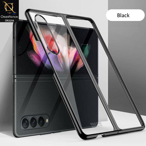 Samsung Galaxy Z Fold 3 5G Cover - Black - GKK Streight Edge Phantom Plating Hard Shell Case
