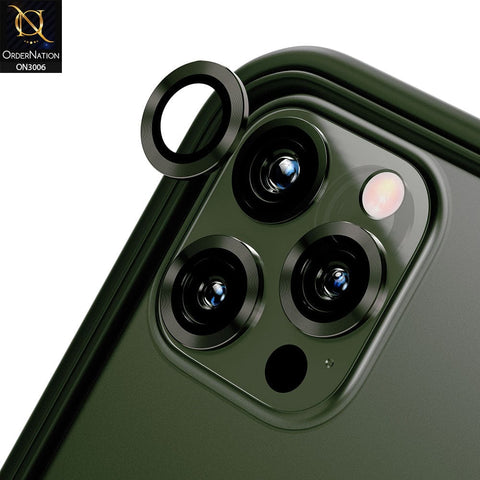 iPhone 12 Pro Camera Protector - Green - Metal Ring Camera Glass Protector