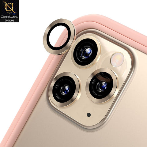 iPhone 11 Pro Camera Protector - Golden - Metal Ring Camera Glass Protector