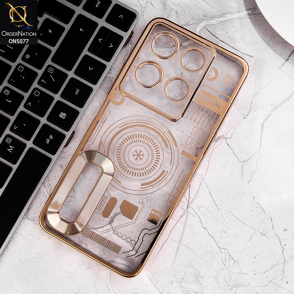 Infinix Note 30 - Golden -  New Design Electroplating Soft TPU Cases With Camera Protection