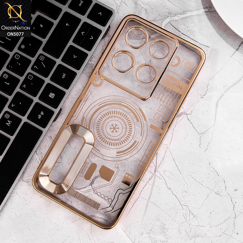Infinix Note 30 - Golden -  New Design Electroplating Soft TPU Cases With Camera Protection