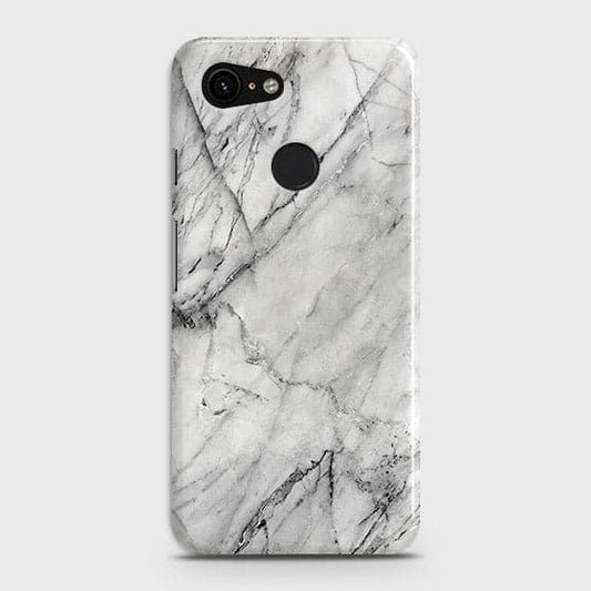 Google Pixel 3 XL Cover - Matte Finish - Trendy White Floor Marble Printed Hard Case with Life Time Colors Guarantee