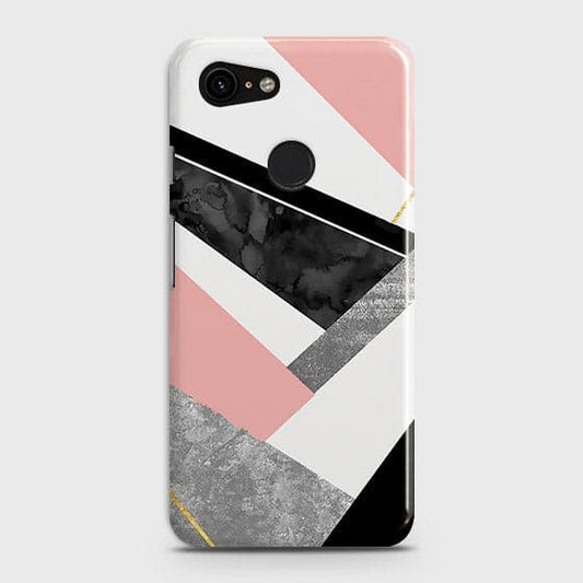 Google Pixel 3 Cover - Matte Finish - Matte Finish - Geometric Luxe Marble Trendy Printed Hard Case with Life Time Colors Guarantee