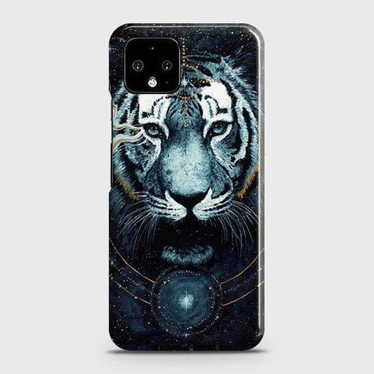 Google Pixel 4 Cover - Vintage Galaxy Tiger Printed Hard Case with Life Time Colors Guarantee ( Fast Delivery )