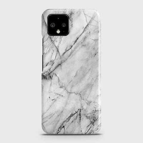 Google Pixel 4 Cover - Matte Finish - Trendy White Floor Marble Printed Hard Case with Life Time Colors Guarantee