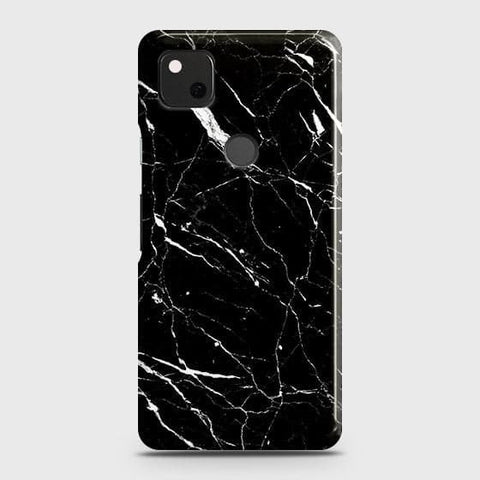 Google Pixel 4a 4G Cover - Trendy Black Marble Printed Hard Case with Life Time Colors Guarantee