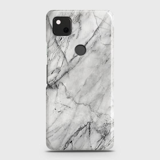Google Pixel 4a 4G Cover - Matte Finish - Trendy White Floor Marble Printed Hard Case with Life Time Colors Guarantee - D2