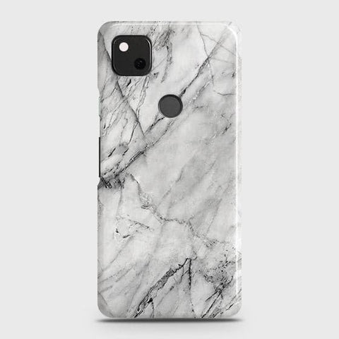 Google Pixel 4a 4G Cover - Matte Finish - Trendy White Floor Marble Printed Hard Case with Life Time Colors Guarantee ( Fast Delivery )
