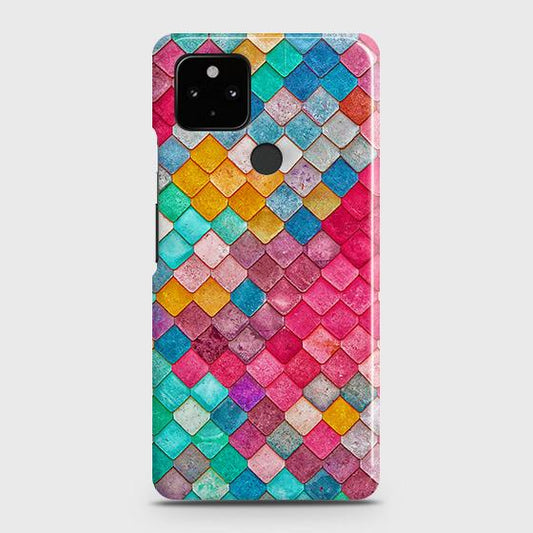 Google Pixel 5 Cover - Chic Colorful Mermaid Printed Hard Case with Life Time Colors Guarantee