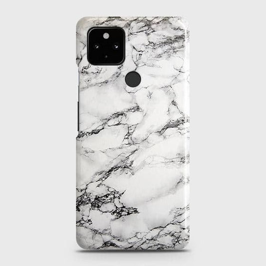 Google Pixel 5 Cover - Matte Finish - Trendy Mysterious White Marble Printed Hard Case with Life Time Colors Guarantee