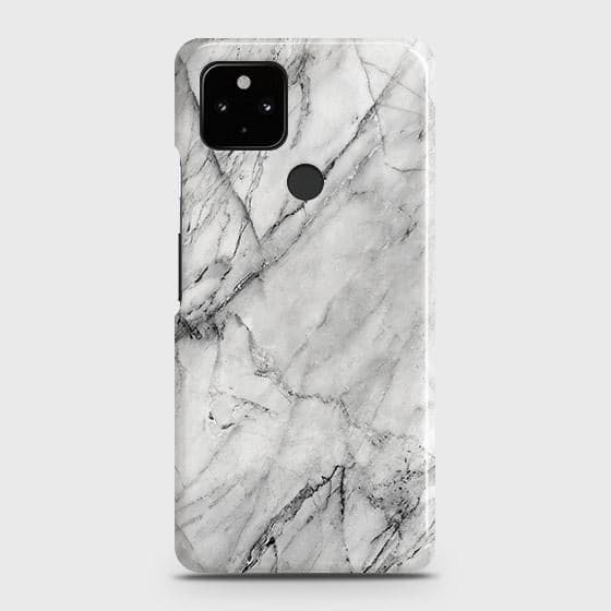 Google Pixel 5 Cover - Matte Finish - Trendy White Marble Printed Hard Case with Life Time Colors Guarantee