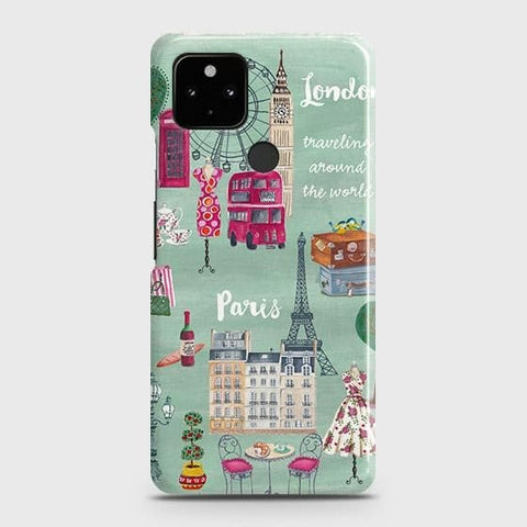 Google Pixel 5 Cover - London, Paris, New York ModernPrinted Hard Case with Life Time Colors Guarantee ( Fast Delivery )