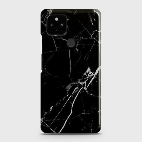 Google Pixel 5 Cover - Black Modern Classic Marble Printed Hard Case with Life Time Colors Guarantee