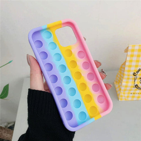 iPhone 11 Cover - Pink - Trendy Fidget Stress Relief Bubble Soft Case