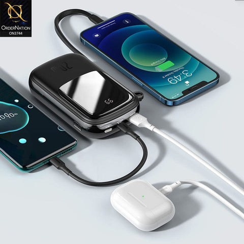 Baseus Qpow Digital Display quick charging power bank 20000mAh 22.5W (With Type-C Cable)  Black  | PPQD-20C - Black Fast Charge Power Bank
