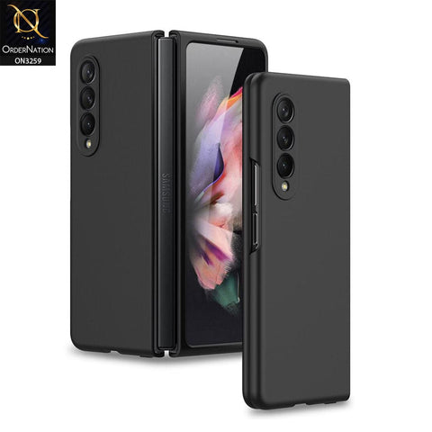 Samsung Galaxy Z Fold 3 5G Cover - Black - GKK Liquid Silicone Soft Skin Protective Hard Shell Case