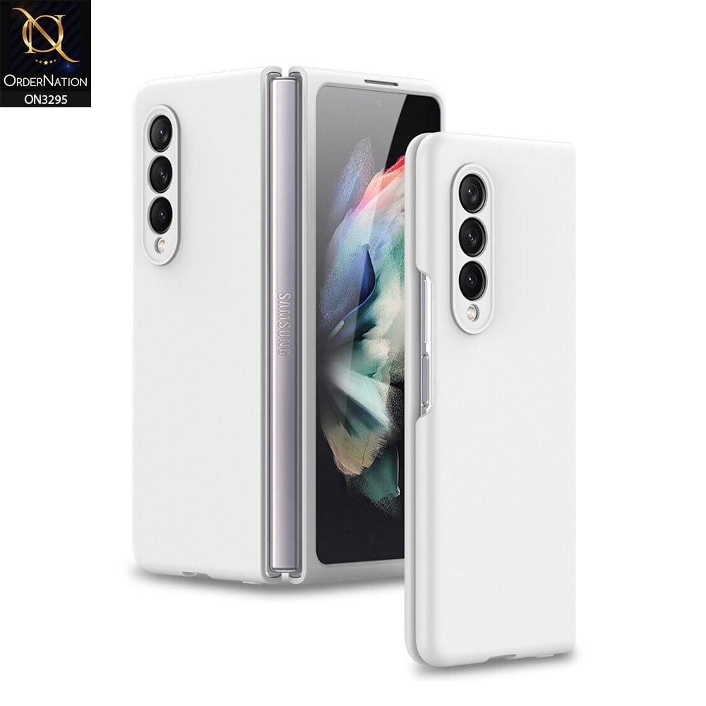 Samsung Galaxy Z Fold 3 5G Cover - Silver - Ultra Thin Anti-Fall Protection Hard Shell Case With Protector