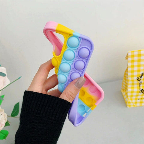iPhone 11 Cover - Pink - Trendy Fidget Stress Relief Bubble Soft Case