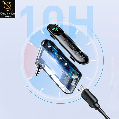 Black - Baseus (WXQY-01) Qiyin Bluetooth Audio Receiver Aux Mini Jack For The Car