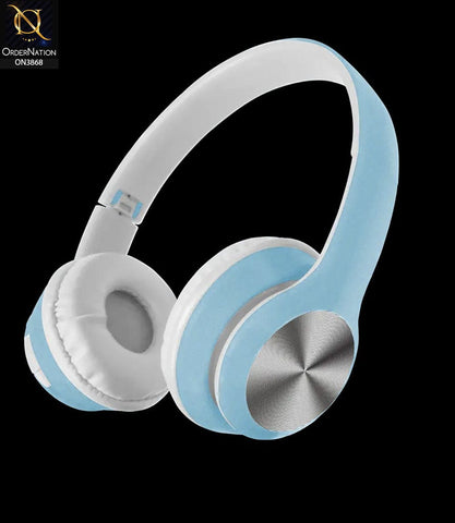 High-Quality Wireless Earphones Fashion Style Macaron Color With Metal Aluminium - Blue