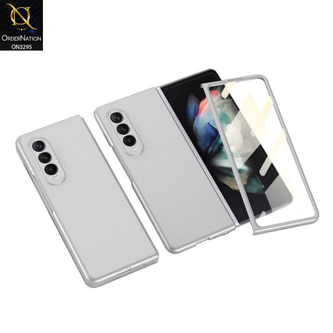 Samsung Galaxy Z Fold 3 5G Cover - Silver - Ultra Thin Anti-Fall Protection Hard Shell Case With Protector