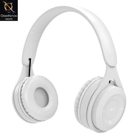 Portable Wireless Headphones Y08 Wireless HiFi Stereo Over Ear Headphone White