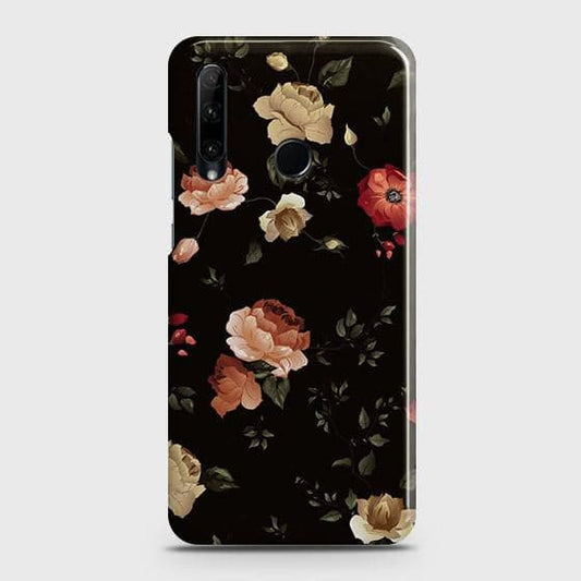 Honor 10i Cover - Matte Finish - Dark Rose Vintage Flowers Printed Hard Case with Life Time Colors Guarantee