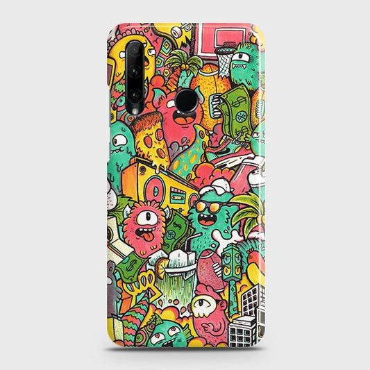 Honor 10i Cover - Matte Finish - Candy Colors Trendy Sticker collage Printed Hard Case with Life Time Colors Guarantee