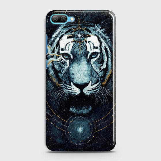 Huawei Honor 10 Cover - Vintage Galaxy Tiger Printed Hard Case with Life Time Colors Guarantee