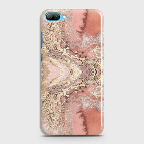 Huawei Honor 10 Cover - Trendy Chic Rose Gold Marble Printed Hard Case with Life Time Colors Guarantee