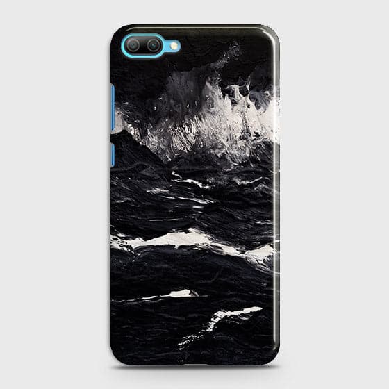 Huawei Honor 10 Cover - Black Ocean Marble Trendy Printed Hard Case with Life Time Colors Guarantee