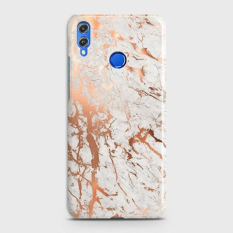 Huawei Honor 8C Cover - In Chic Rose Gold Chrome Style Printed Hard Case with Life Time Colors Guarantee