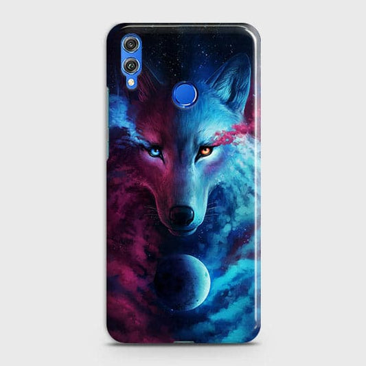 Huawei Honor 8C Cover - Infinity Wolf Trendy Printed Hard Case with Life Time Colors Guarantee