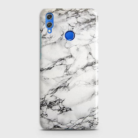 Huawei Honor 8C Cover - Matte Finish - Trendy Mysterious White Marble Printed Hard Case with Life Time Colors Guarantee