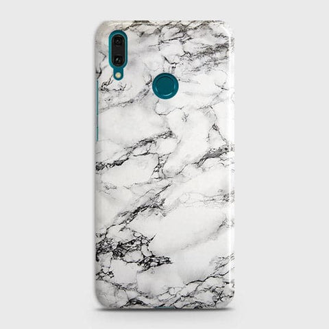 Huawei Honor Play Cover - Matte Finish - Trendy Mysterious White Marble Printed Hard Case with Life Time Colors Guarantee